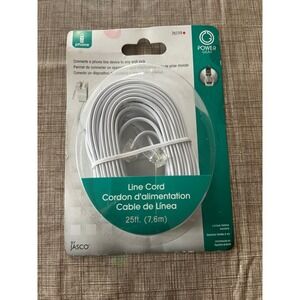 Power Gear White 25ft Phone Line Cord by Jasco NEW UNOPENED Land Line